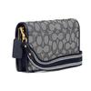 Coach Hayden Monogram Flap Jacquard Fabric And Calfskin Shoulder Crossbody Bag Women bags Dark-Blue C3824-B4RH3
