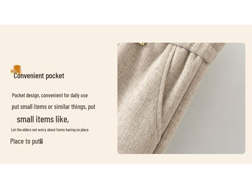 Grandma Style High-Waisted Velvet Elastic Waist Casual Pants for Middle-Aged and Elderly Women