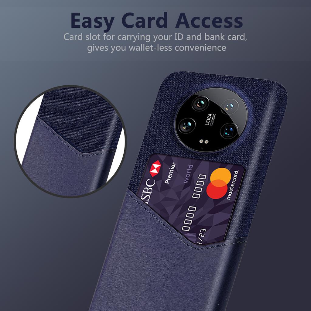 For Xiaomi 14 Ultra Phone Case Card Holder PU Leather+PC Drop-resistant Phone Shell