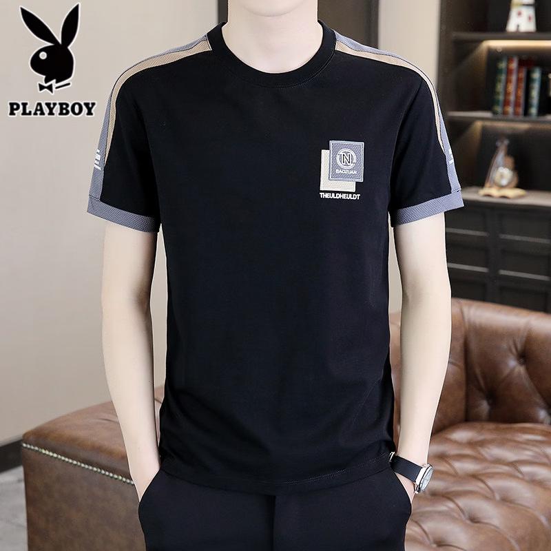 

Мужская футболка с коротким рукавом из ледяного шелка Playboy L
