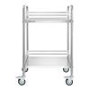 VEVOR Stainless Steel Cart, 2-Tier Rolling Lab Utility Cart with Lockable Wheels, Medical Serving Trolley Clinic Tray