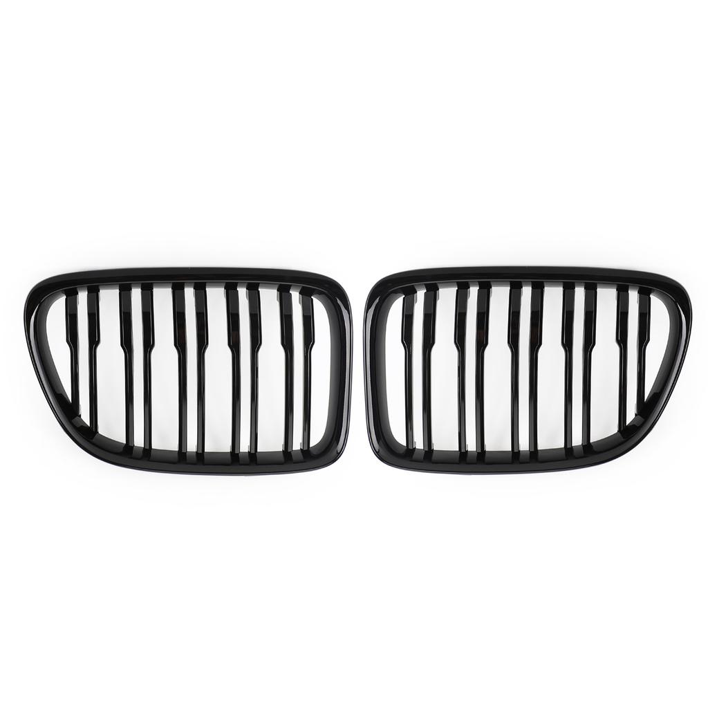 Gloss Black Dual Slats Front Hood Kidney Grill Grille Fit BMW X1 E84 2009-14 SUV