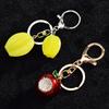 Delicate Apple Crystal Keychain Pendant Cute Cartoon Creative Gift Alloy Rhinestone Keychain
