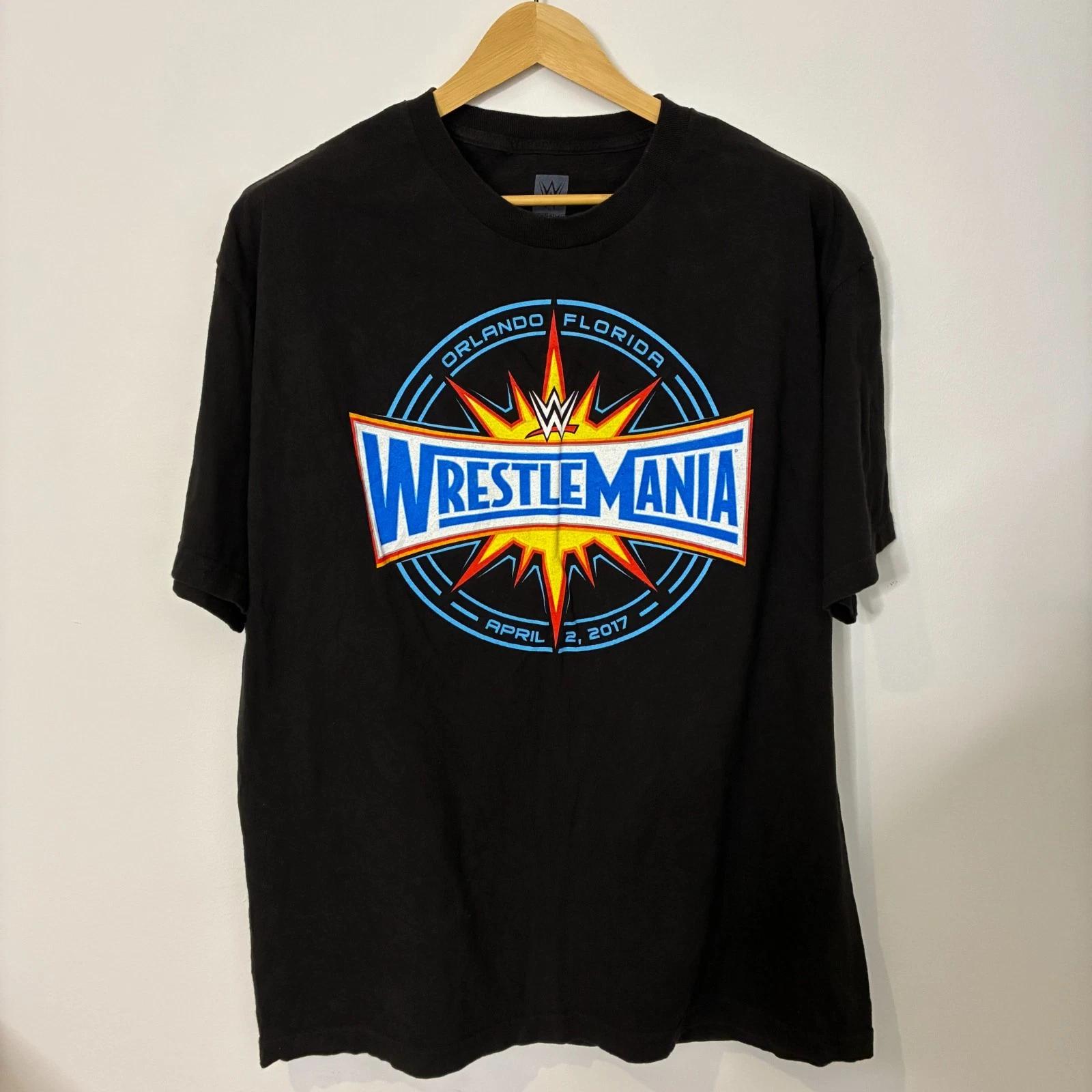 WWE Shirt Mens XL Extra Large Black Wrestlemania 33 Orlando Florida Tee T-Shirt S