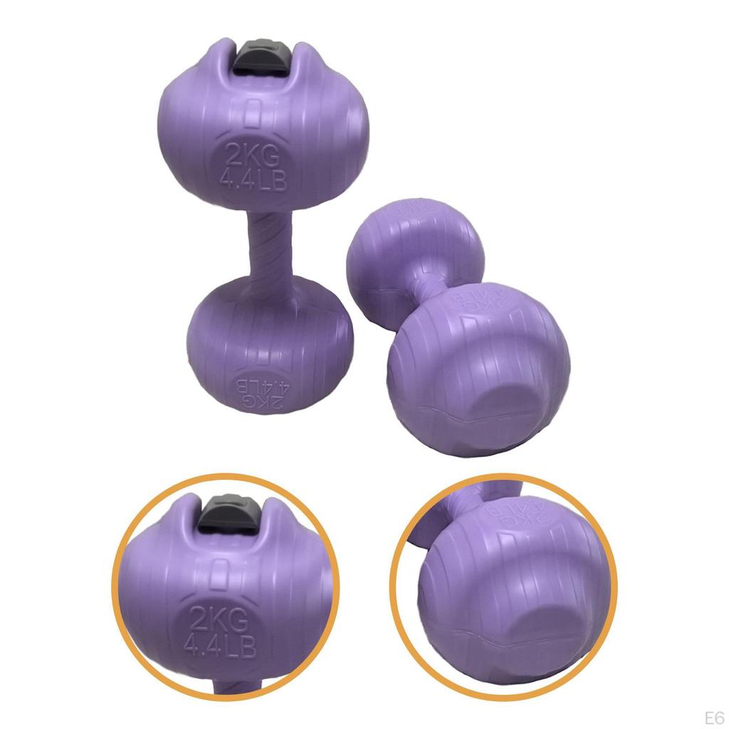 2 Uppblåsbara Hantlar som kan Fyllas med Vatten, Läcksäkra Träningsredskap, Leksak för Barn, Ideala för Gym, Kontor Eller