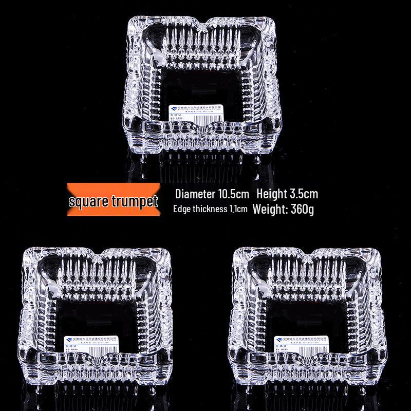 Buy One Get Two: Large Crystal Glass Ashtray for Home, Bedside, or Bar