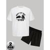 Short Sleeve Tee and Shorts Men's 2 Piece Set Lightweight Breathable Summer Casual Wear