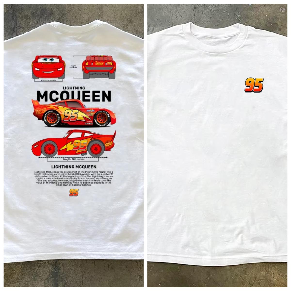 

Cars Mens clothing 100 cotton Tshirt McQueen Y2K Four Seasons anime cartoon Fashionable cute Casual Oversized woman shirt 4XL