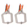 2Pcs Locking C Clamp Pliers Set Heavy Duty Woodworking Face Clamp with Rotating Pads for Welding   Hole Joinery