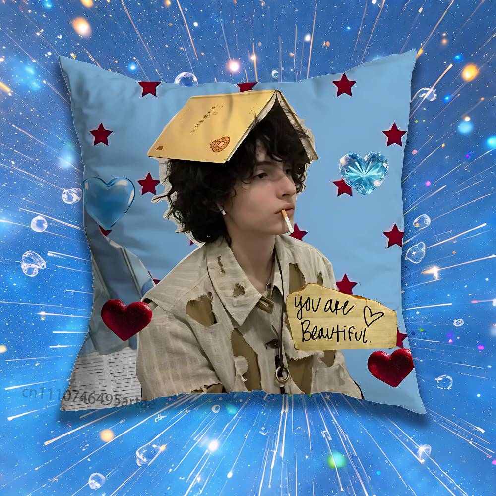 Finn Wolfhard Stranger Pillow for Sofa Seat Chair DecorativeModern Home Decor Print Throw Cushion