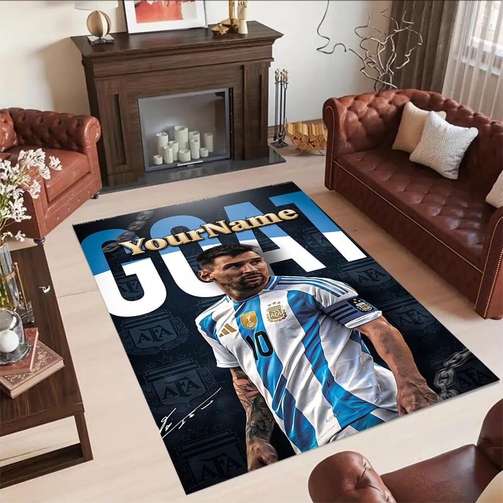 Messi 379 Personalized Name Area Rug Design for Entryway Decorate room Hallway Foyer Anti-slip Rug Anime Office Decor