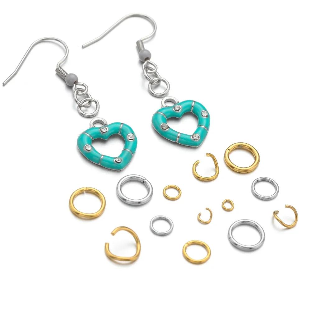 100pcs Stainless Steel Open Rings 3.5mm Vacuum Gold Plating Jump Rings Connectors DIY Jewelry Making Necklace Bracelet Supplies