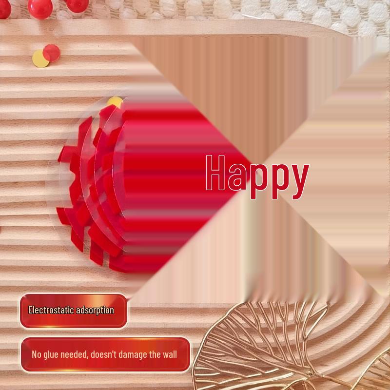 Double Happiness Stickers for Wedding Room Decoration - Perfect for Bride and Groom's Living Room or Bedroom.