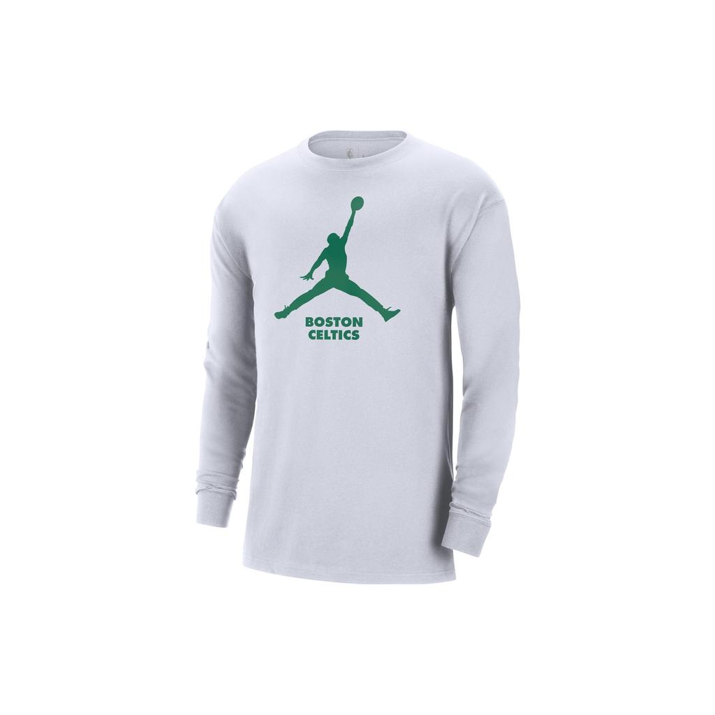 Jordan NBA Boston Celtics Big Logo Print Casual Long Sleeve T-Shirt Men Tops White FN1253-100
