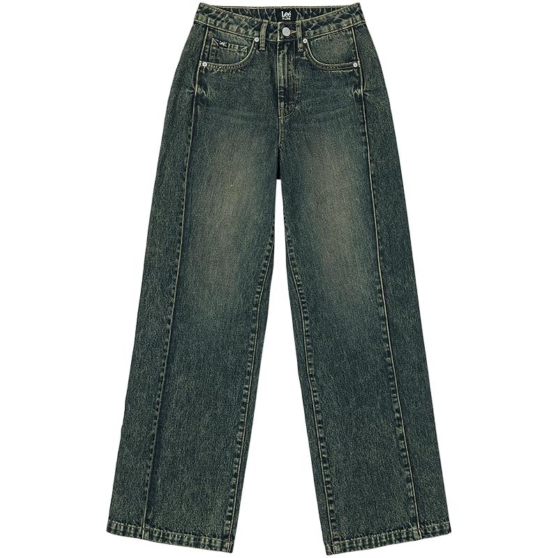Lee 25 Vintage Dark Blue High-Waist Wide-Leg Jeans