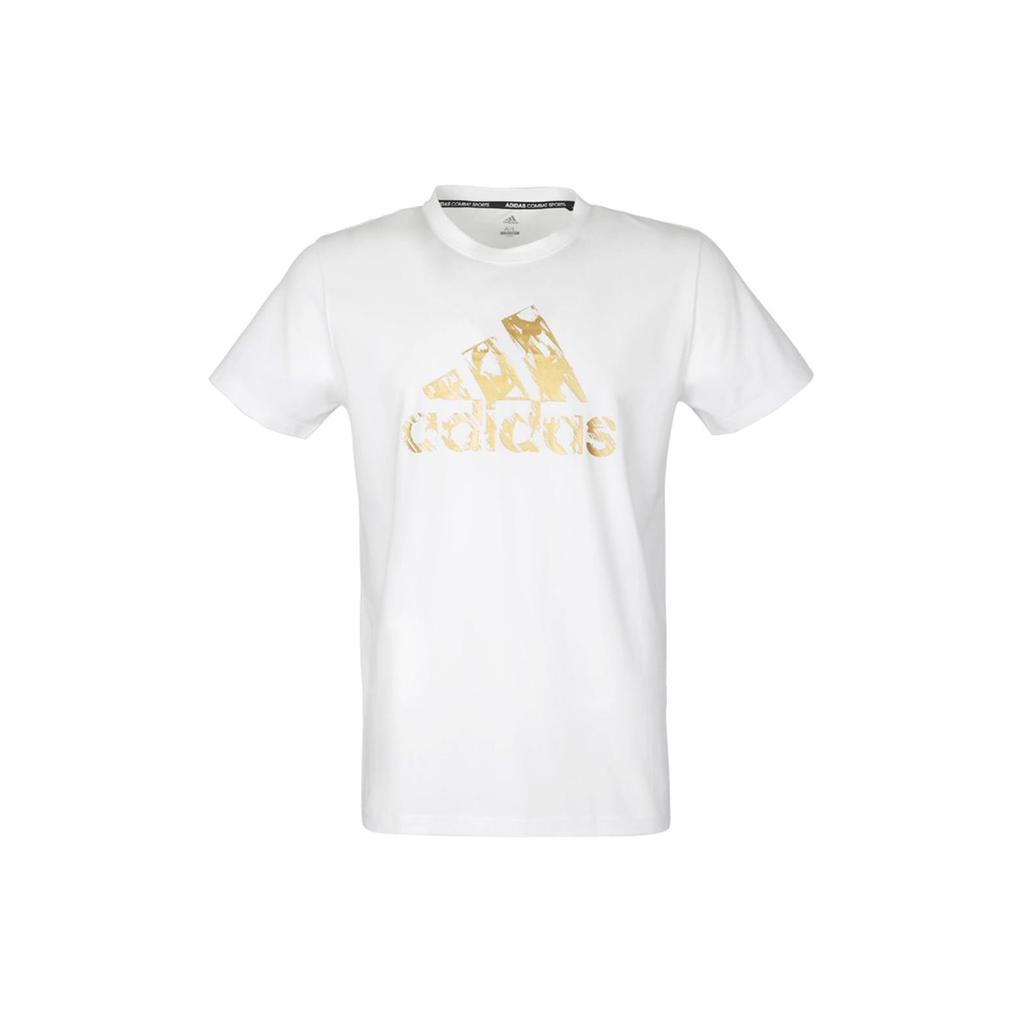 adidas T Shirt Unisex White Gold ADITSG2P-WG