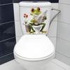 Frog Toilet Sticker Waterproof Funny Frog Reading Toilet Lid Decals Peel And Stick Removable Animal Sticker for Bathroom WC Wall Door Decor