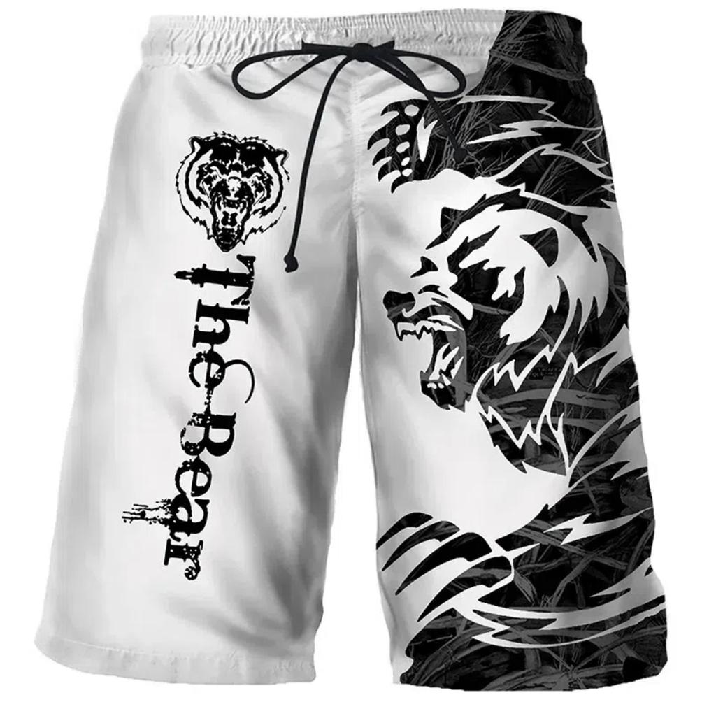Cool Tiger Wolf Summer Shorts Comfortable Surfboard Hawaiian Beach Shorts Quick Dry Sports Shorts Men's Beach Shorts Boys