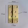 A25F-Brass Hinge Set-10 Pieces Brushed& Sealed For Jewelry Box Doors Kitchen Cabinets Copper Small Box Decorative Accessories