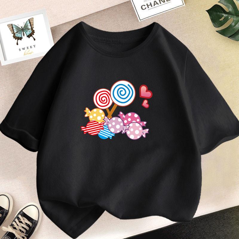 Girl Shirt Candy Lollipop Sweet T Shirts Girl Clothes Outfit Kids Tops Baby Girl Clothes T-shirts Child Clothing