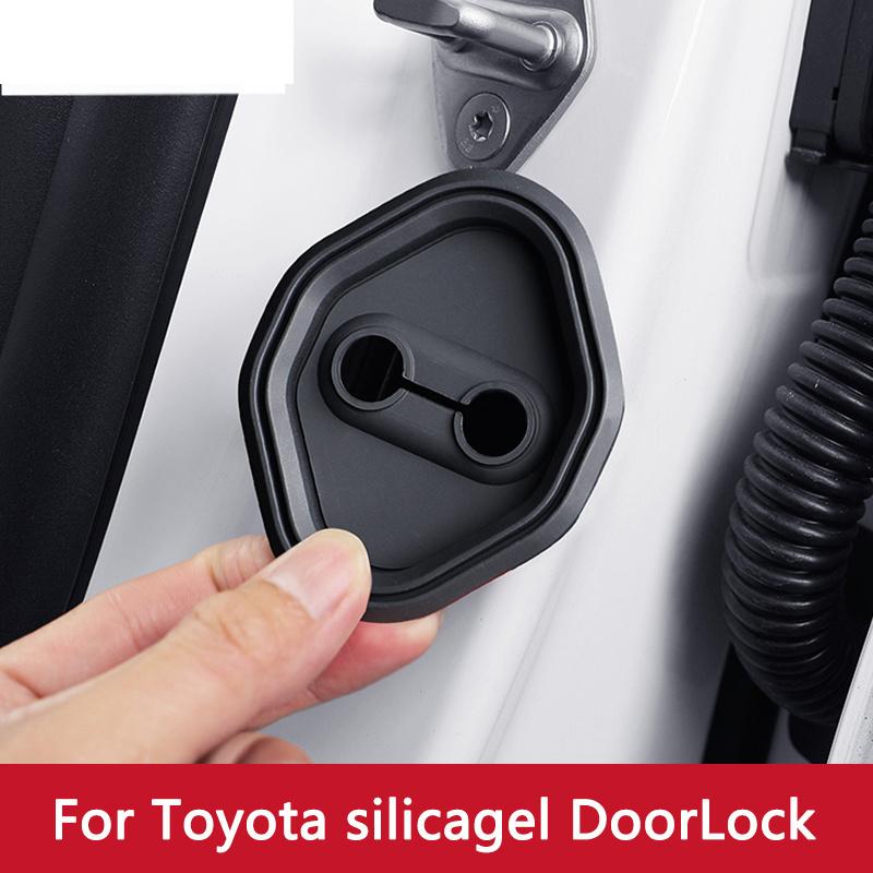 Car Door Lock Buckle Anti-collision Protective Cover For Toyota RAV4 2013- Camry Vios C-HR CHR  4pcs Absorber Silicone