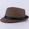 Men's Summer Visor Hat, Old Man's Hat, Plaid and Tricolor Grass Top Hat
