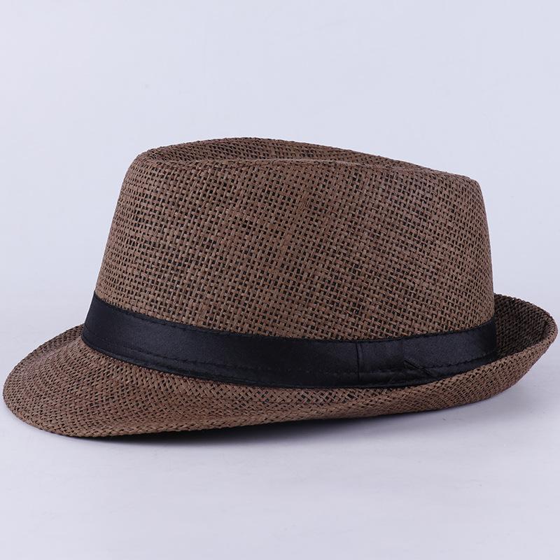 Men's Summer Visor Hat, Old Man's Hat, Plaid and Tricolor Grass Top Hat