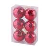Set de 6 boules miroir rouge 6 cm