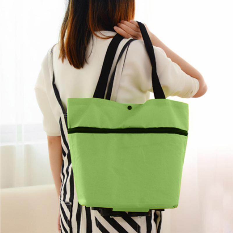 Rollende bagage Lichtgewicht draagbare opvouwbare boodschappentrolley kar handtas wiel