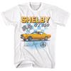 Carroll Shelby GT 350 Yellow Mustang Fastback Checkered Flags Men T Shirt