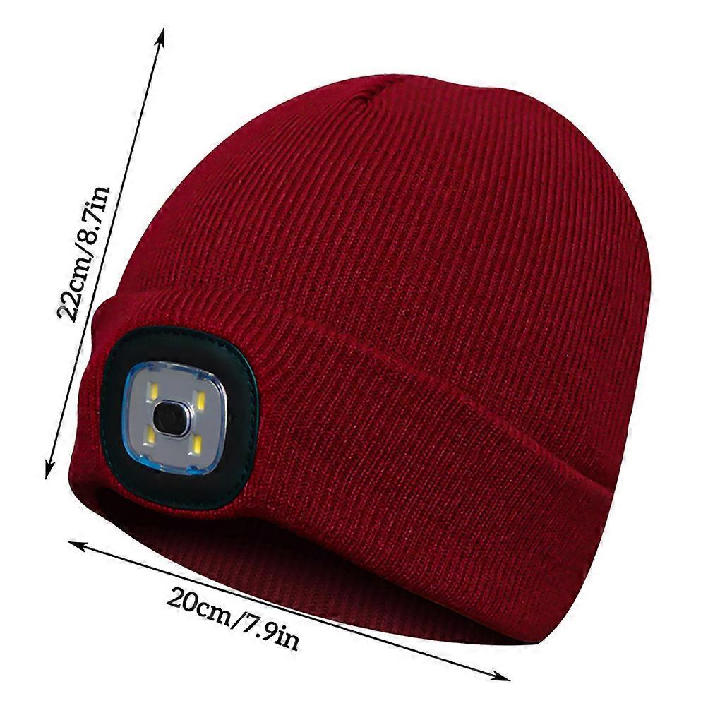 Hat LED Light Knitted Cap Head Lamp Beanie Fishing Camping Torch Cap Winter Unisex Warm Beanie