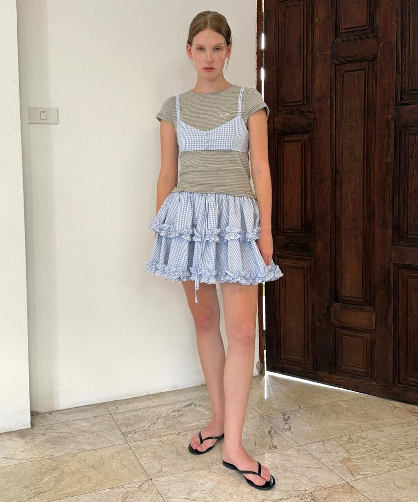 SINOON Double Frill Skirt (Blue)
