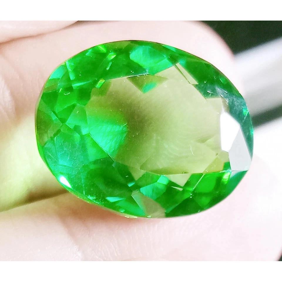 AAA+++ Natural Peridot Green 19+ Ct Oval Cut Certified Loose Gemstone