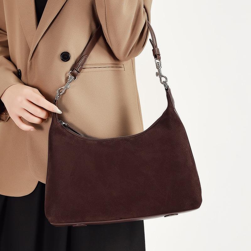 Large Capacity Tote Bag Women's Leather New Matte Cowhide Shoulder Bag Simple Commuter Armpit Bag