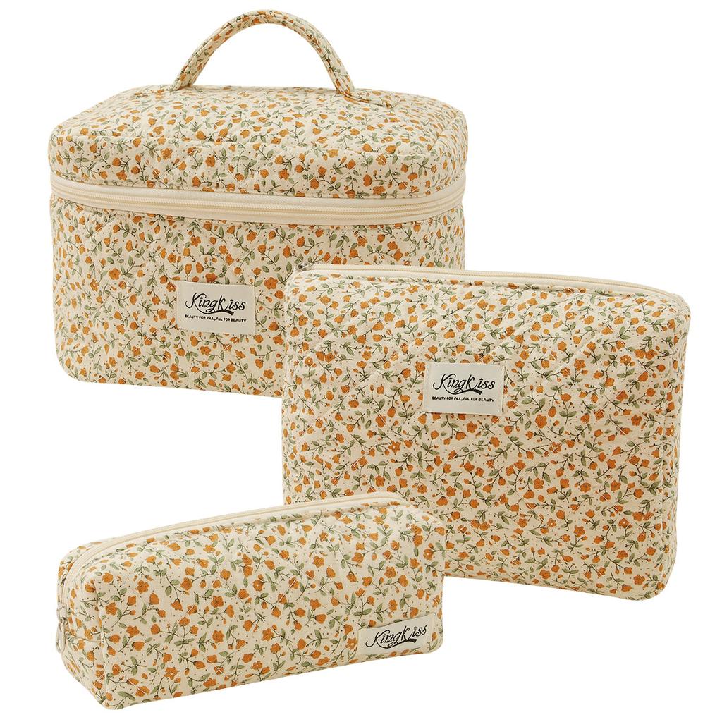 Fashionable Cosmetic Travel Storage Bag  Portable Floral And Cute Pouch Wash