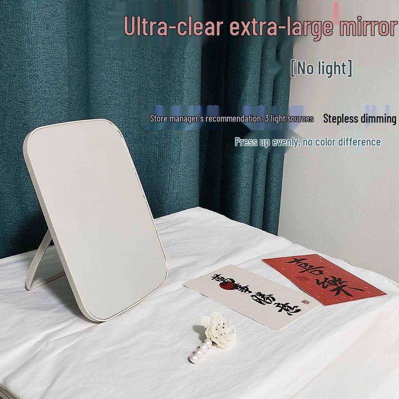 LED Lighted Makeup Mirror: Compact Desktop Vanity with Fill Light for Stylish Dorms