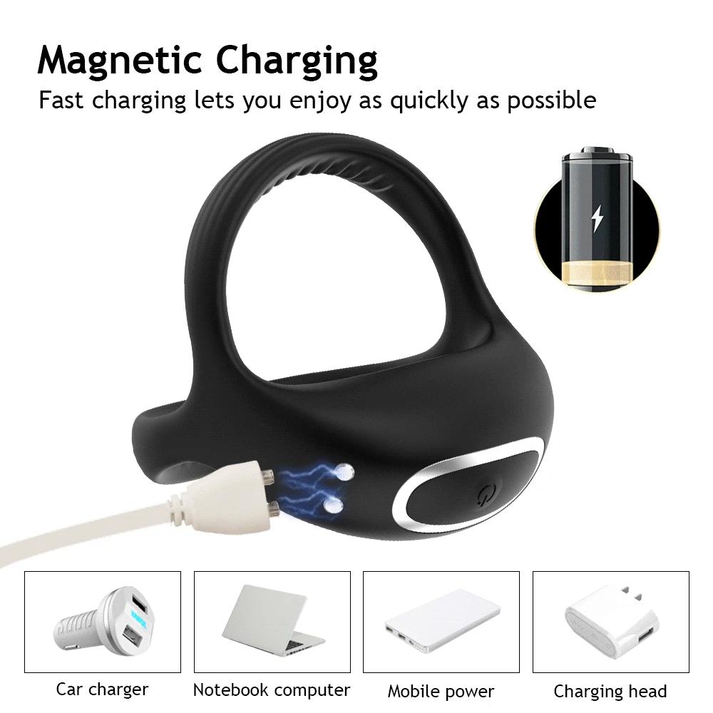 Vibrating Cock Ring for Men Silicone Penis Rings Intense Vibration Mens Vibrator Longer Harder Stronger Erection Adult Sex Toys