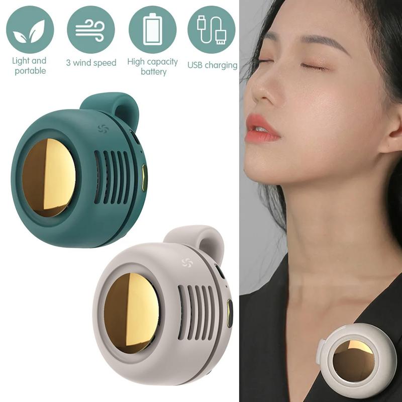 

USB Маленький вентилятор для носіння на шиї, Портативний Безшумний Міні-вентилятор з кліпсою для кріплення на пояс, Електричний вентилятор 900 мАг, Безлопатевий, 3 швидкості, для сорочки, для вулиці, для кемпінгу, для риболовлі, кліпси для пояса сірий