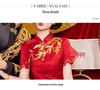 Neues chinesisches Stil Schlankmachendes Retro Rotes Cheongsam Kleid für Damen - Sommer Edition