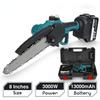 3000W 8 Inch Electric Chain Saw Cordless Pruning Chainsaw with 21V Battery Garden Tree Logging Woodworking Power Tool