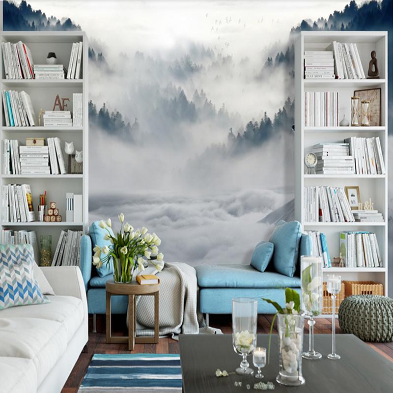 3D Wallpaper Modern Fog Forest Wolf Animal Photo Murals Living Room Bedroom Home Decor Wall Paper For Walls 3 D Papel De Parede