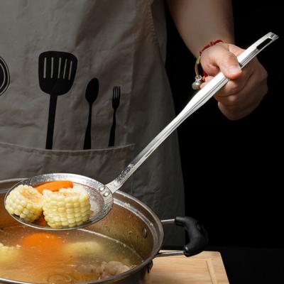 Edelstahl Sieb Abtropfsieb Löffel Feinmaschig Griff Ölfilter Lebensmittelsieb Küchenhelfer für Suppen Eintöpfe Früchte Gemüse