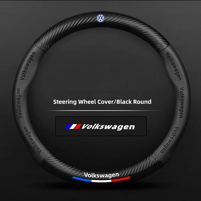 

VW GTI GOLF 2026 Hot For VW VOLKSWAGEN Car Carbon Fibre Steering Wheel Cover Anti Slip Steer Handle Caps For VW GTI Scirocco Pol
