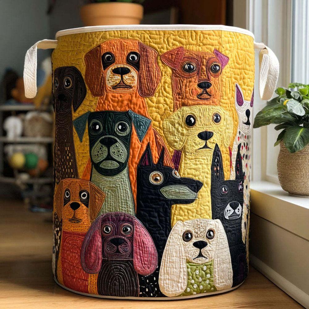 Módní Boho prošívaný koš na prádlo 14×18 palců s uchy Kbelík na ukládání oblečení Měkký květinový látkový úložný koš Na oblečení &