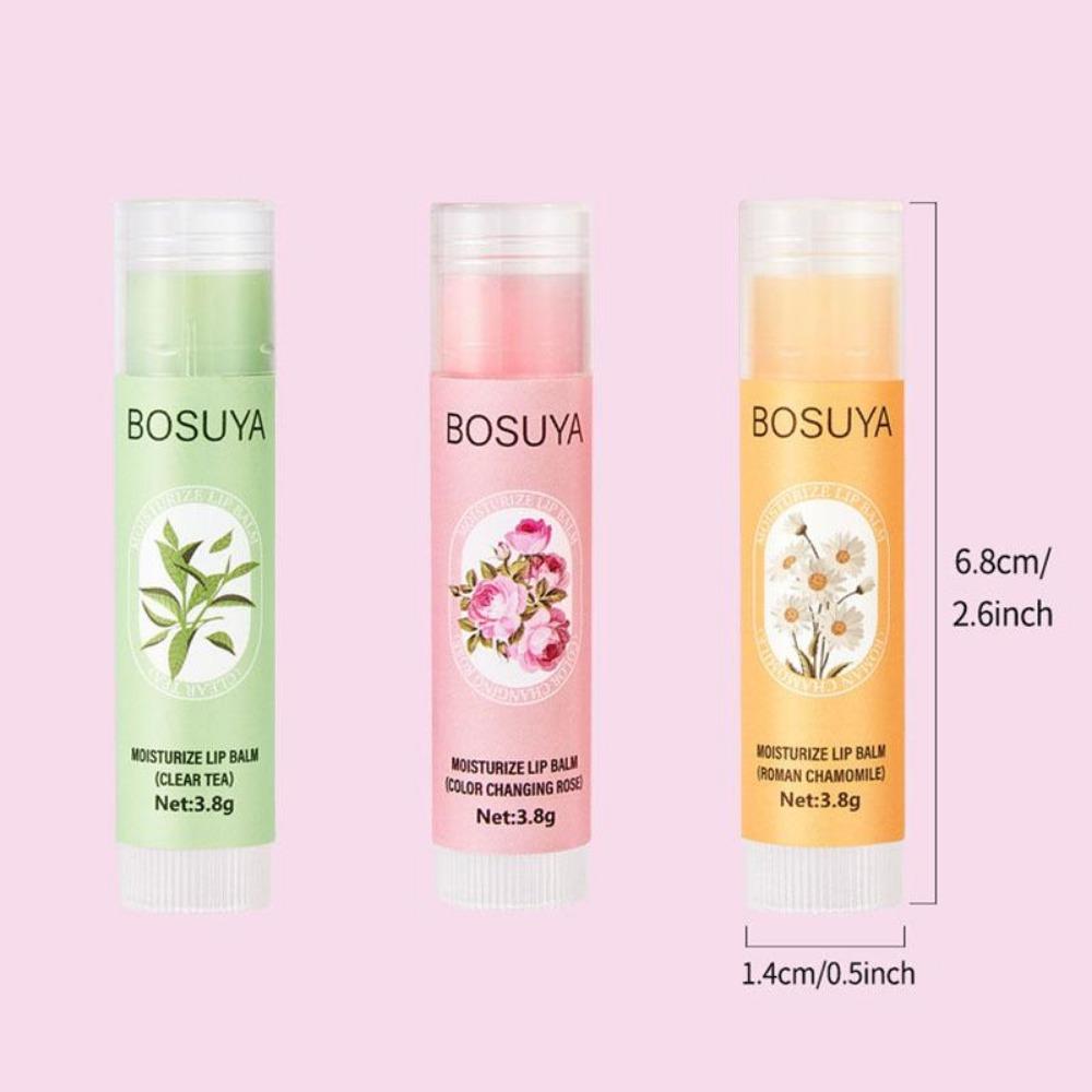 

Набор из 3 бальзамов для губ Термохромный бальзам для губ с ароматом розы Питает и увлажняет кожу Предотвращает сухость Подходит 3PCS