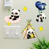 3Pcs/set Luminous Luminous Switch Sticker Balloon Panda Wall Stickers  Switch Decor