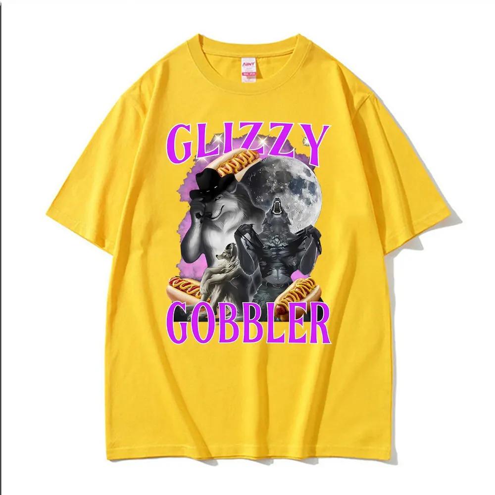 Glizzy Gobbler Funny Hot Dog Werewolf Emoji Graphic TShirt  Mens Trendy Cool Vintage Casual 100 Cotton Oversized TShirt