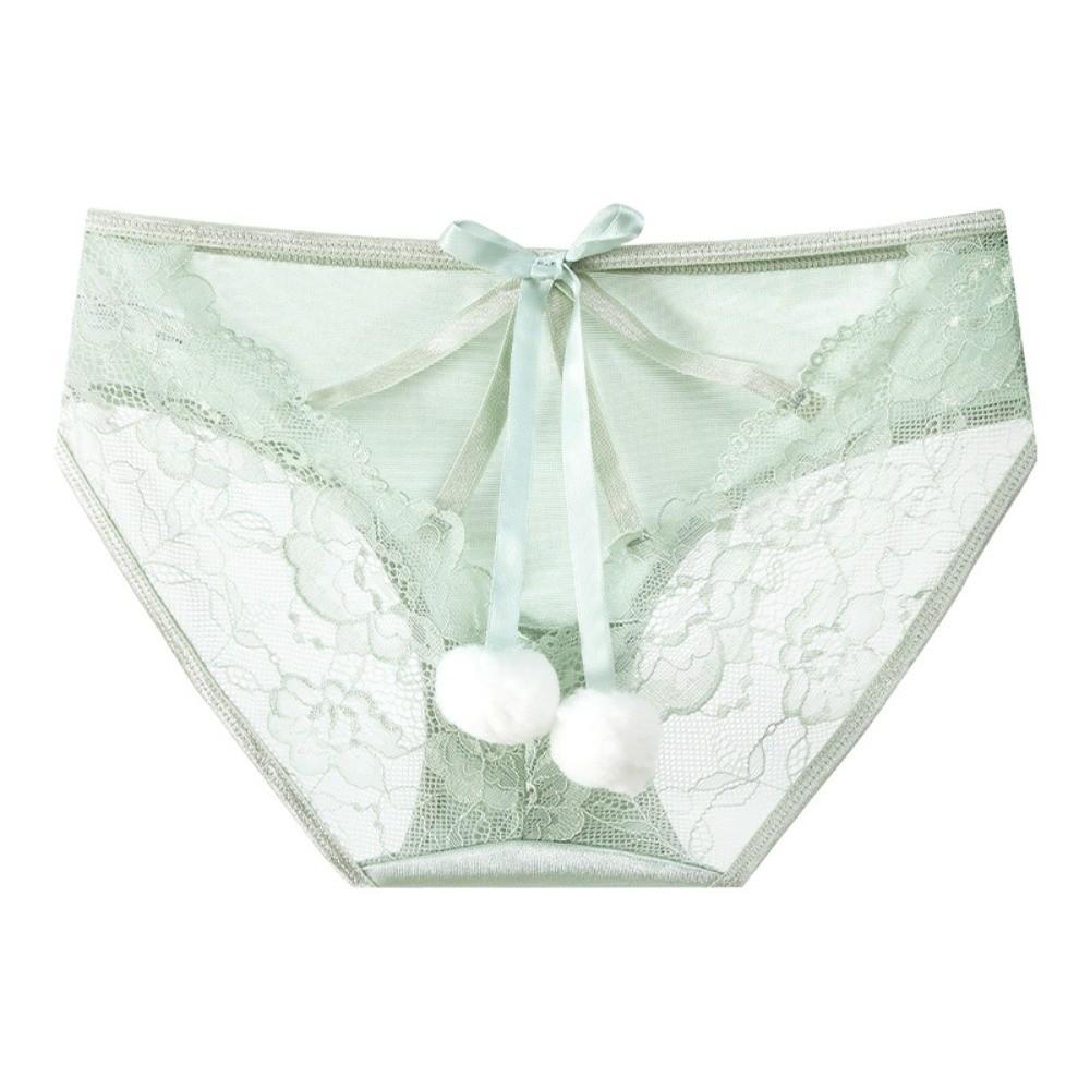Low Waist Underwear for Women Bowknot Lace Underpants Breathable Lace Panties  Valentine's Day Gift