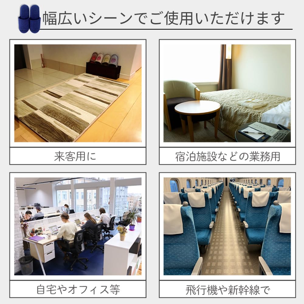 throw them Disposable individually wrapped 10 used by hotels and for business disaster and navy [EaseLiving] Don't away! slippers, [Terry cloth],