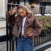 Ins street shooting winter imitation fur jacket trendy fashion short fox fur coat dyed environmentally friendly fur women's clothing